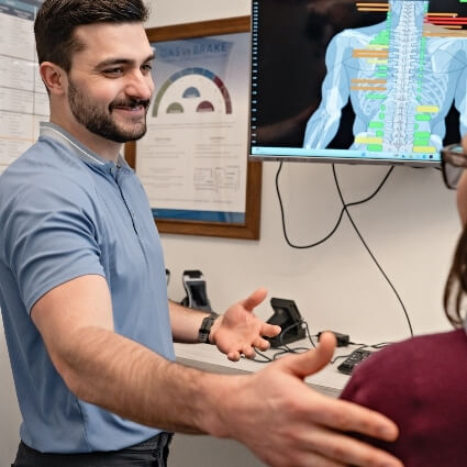 Dr Maxamillion showing patient xrays