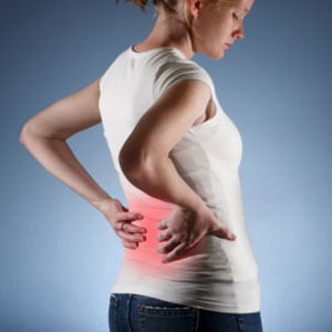 Girl with back pain
