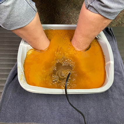 Foot therapy bath afterwards.