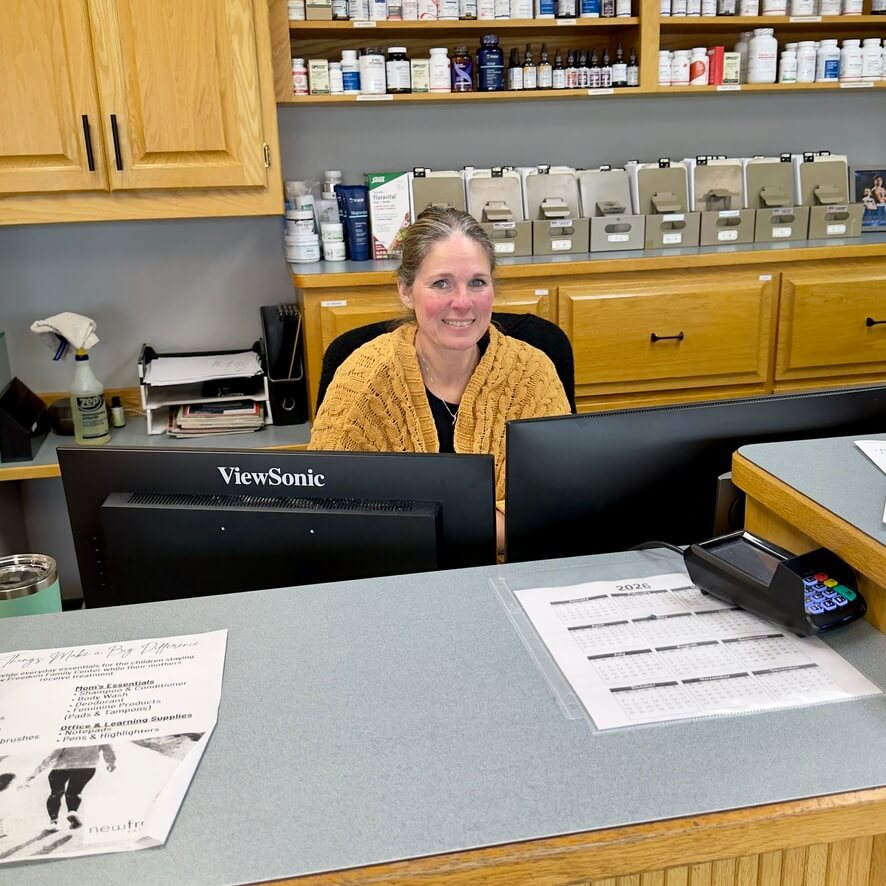 A smiling receptionist.