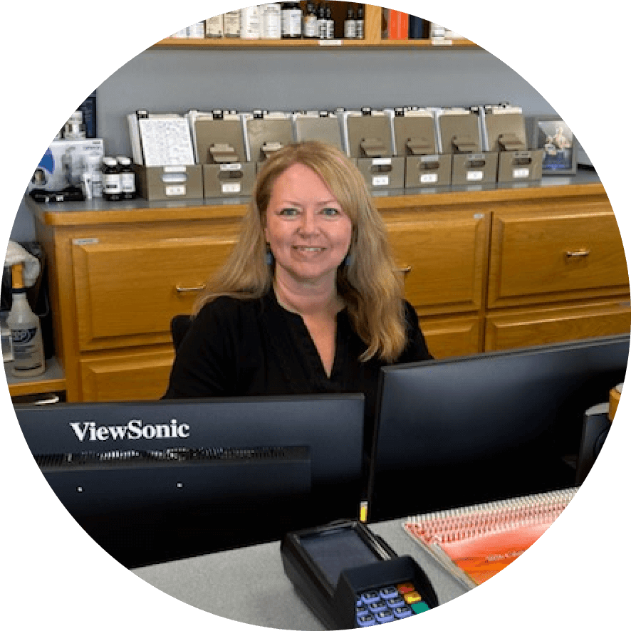 A smiling receptionist.