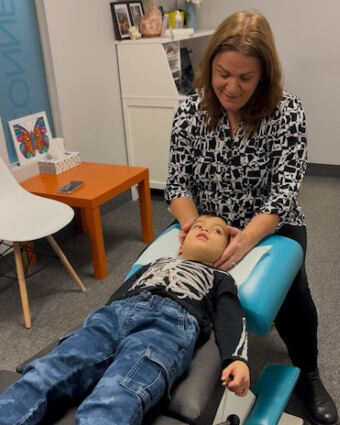 Barrie chiropractor adjusting a pediatric patient