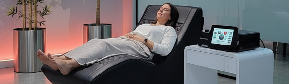 woman on halo bed