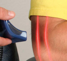 Cold Laser therapy used on an elbow Cold Laser therapy used on an elbow
