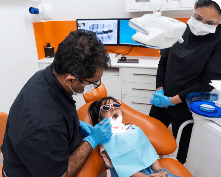 child patient in dental chair