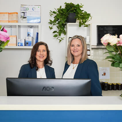 staff at reception desk