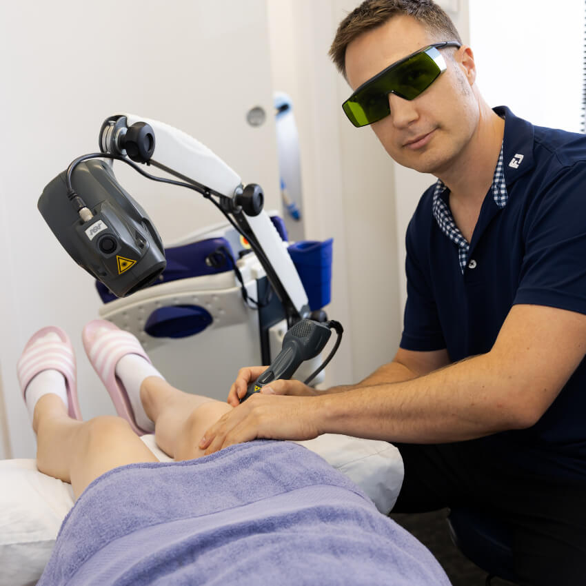 Laser therapy on patient