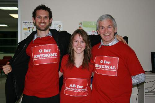 Dr Aaron, Katie and Dr Simon at our 'Love your blood type' health care class