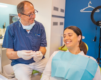 Sydney patient in discussion with her dentist