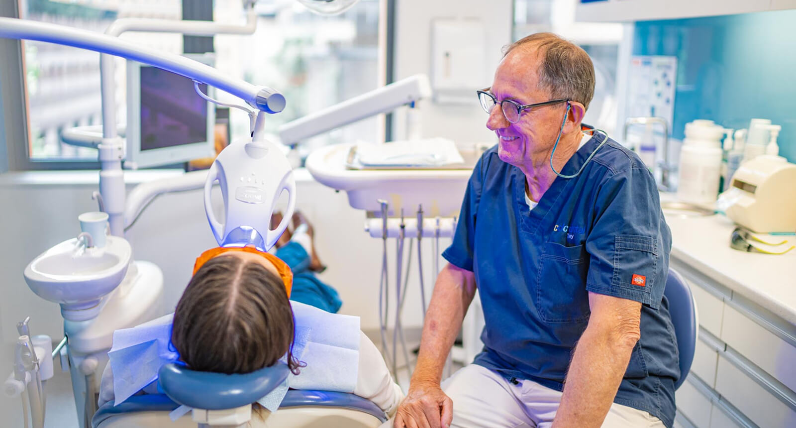 the doctor with patient