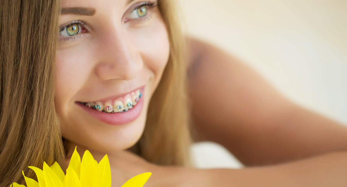 Smiling lady with braces