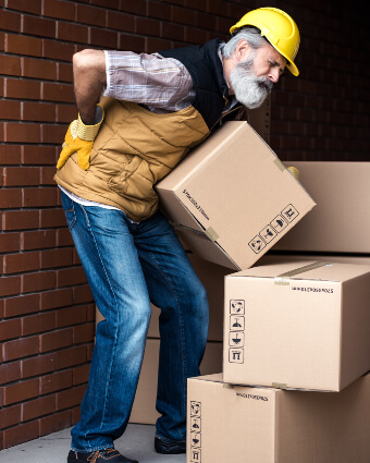 Man suffering from workplace injury