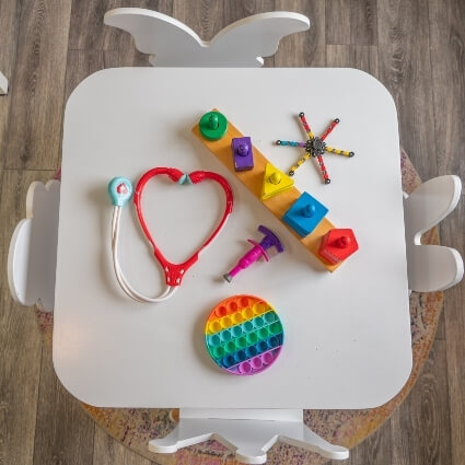 toddler table with toys