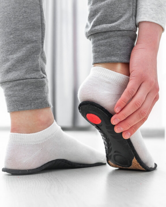 Female patient fitting orthotics