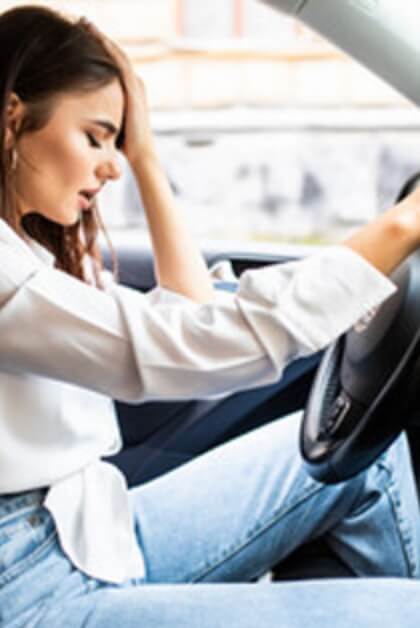 person looking worried after auto accident