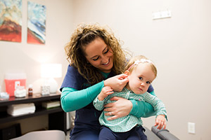 Edwardsville Chiropractor, Dr. Kari and Patient