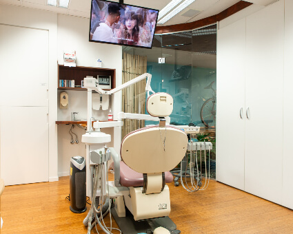 Dental chair with tv