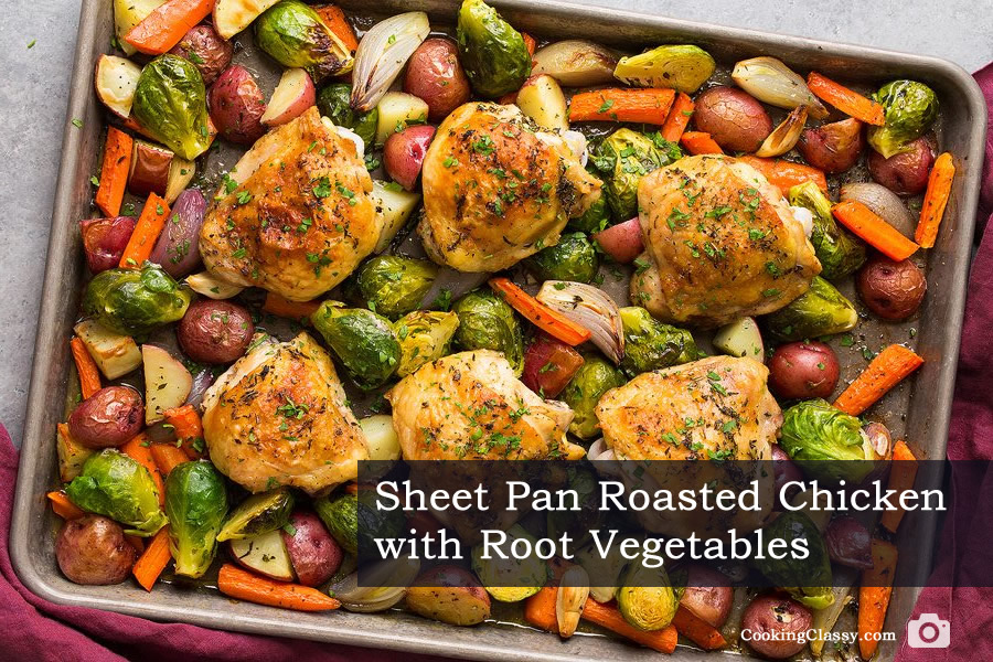 Sheet Pan Roasted Chicken with Root Vegetables