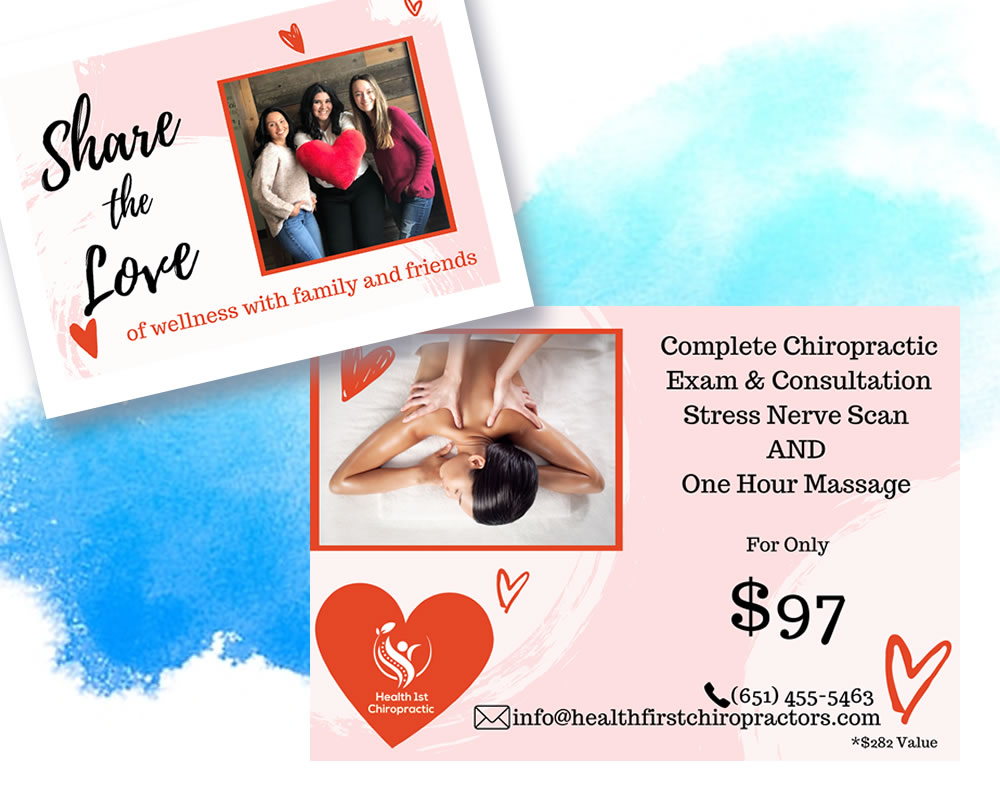 Share the Love- Complete Chiropractic Exam and Consultation Stress Nerve Scan and One Hour Massage for only $97