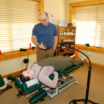 Woman getting laser therapy