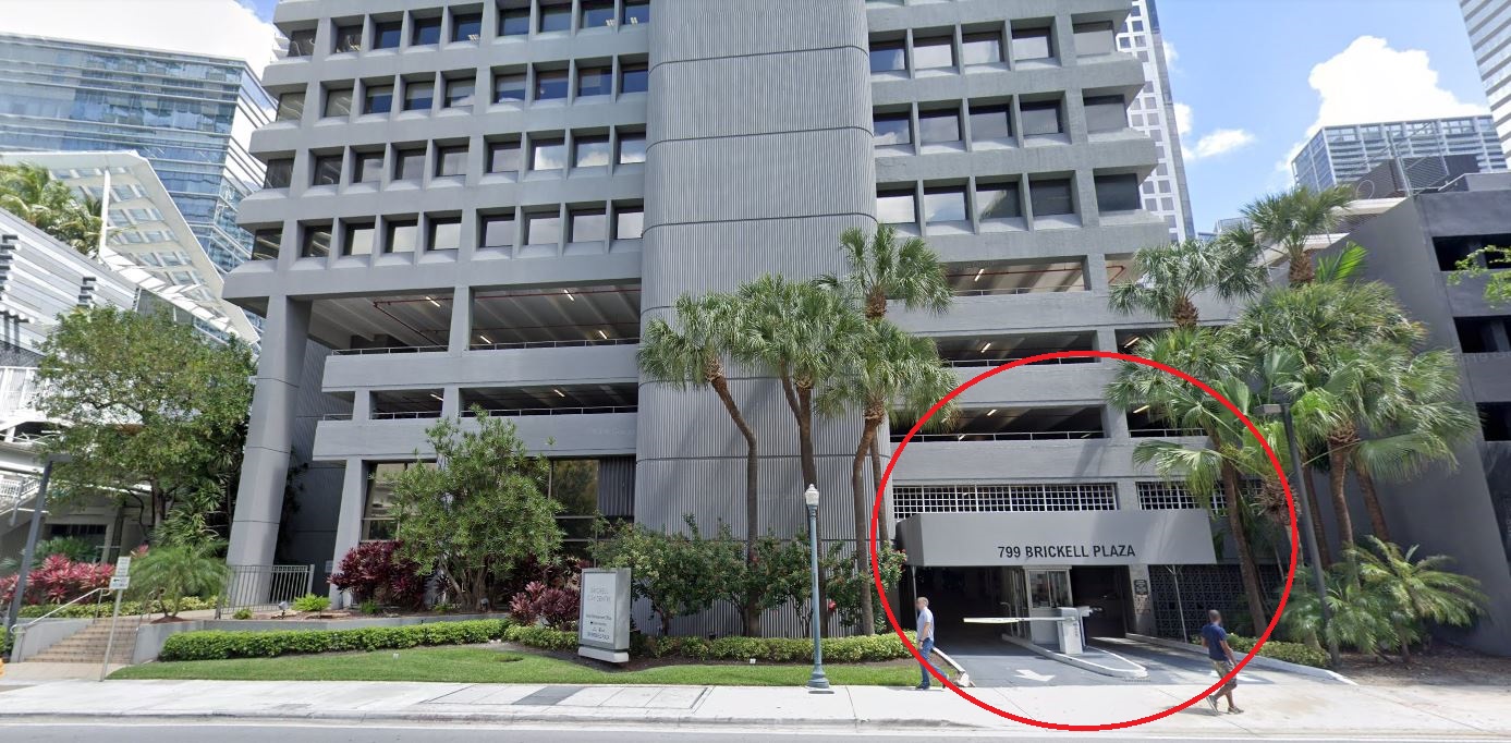 Parking Entrance and Exit on 8th Street