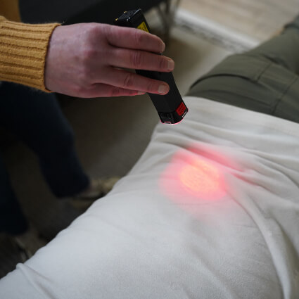 Laser therapy on back