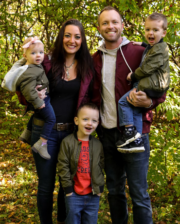 Drs Zach and Ashley with their children