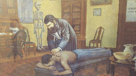 cartoon of chiropractic adjustment