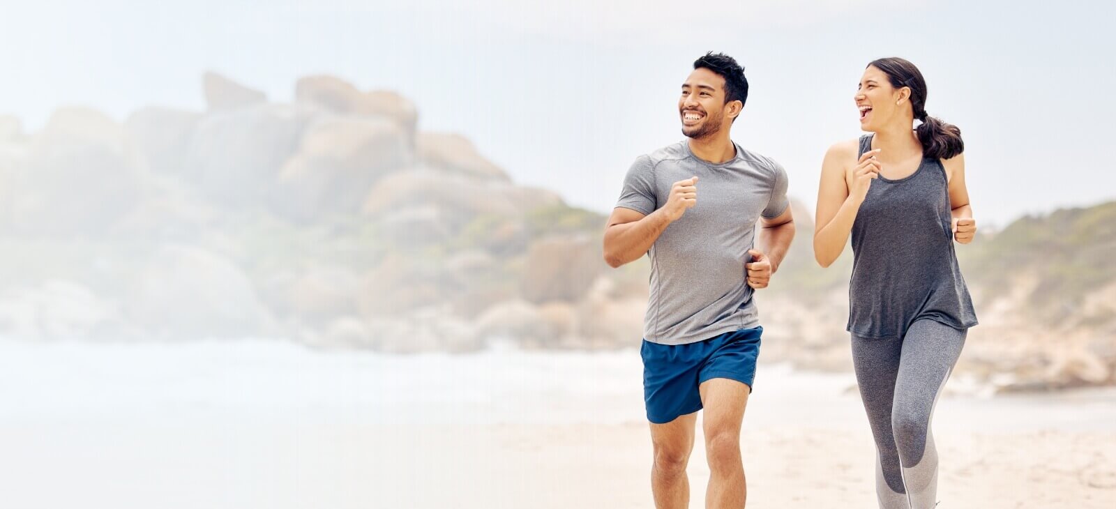 couple running outdoors