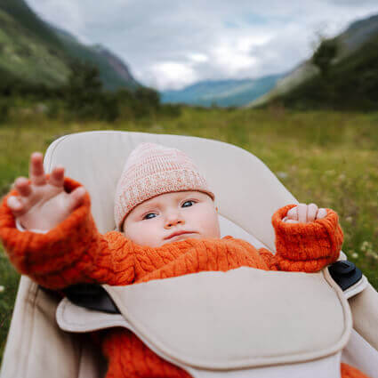 baby in bouncy seat
