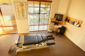 One of our relaxing treatment rooms at Leeming Chiropractic Centre