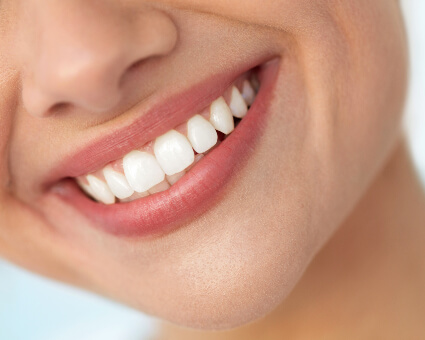 Closeup of woman with beautiful smile