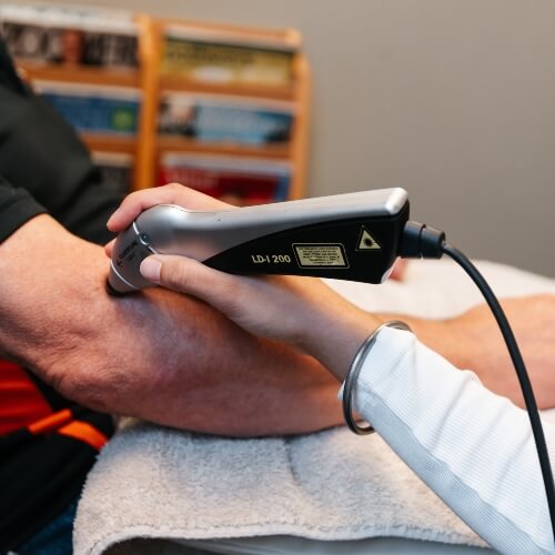Laser treatment close up view