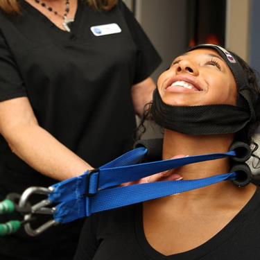 Woman doing physical rehabilitation