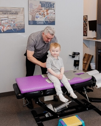 Pediatric patient getting adjusted