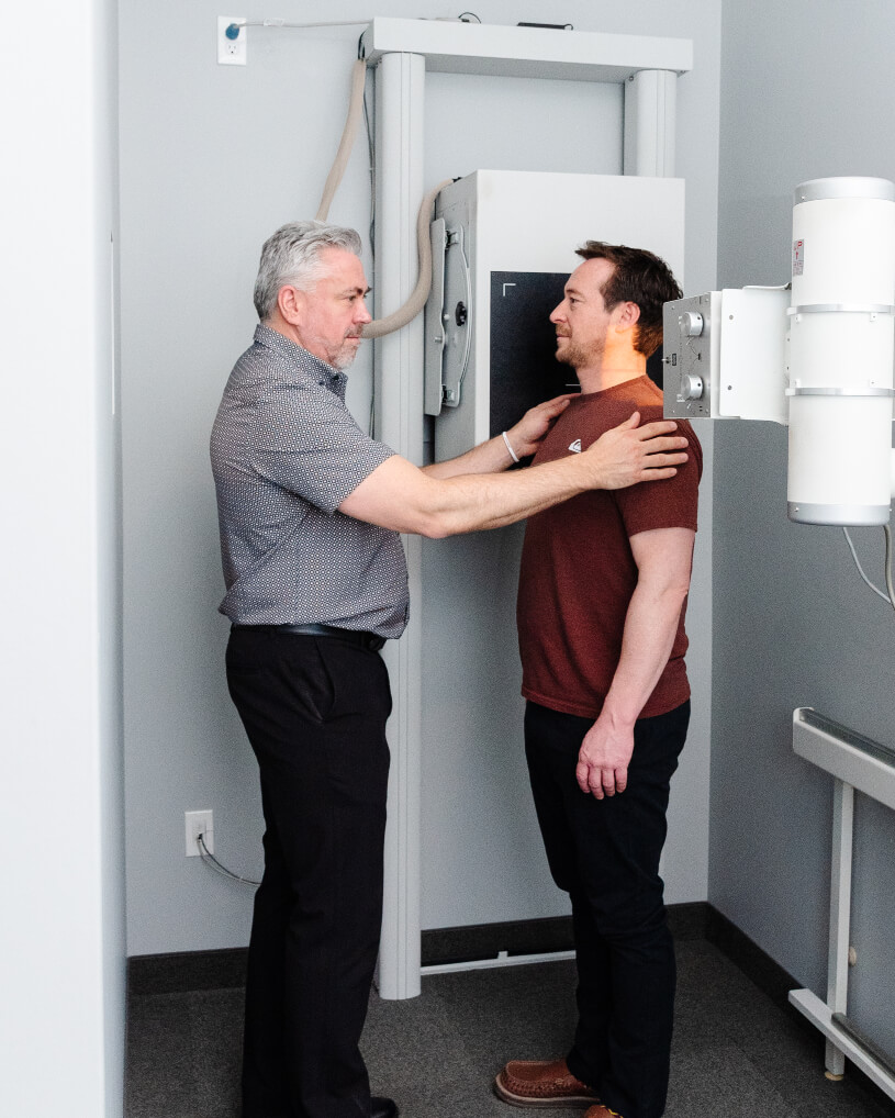 Lethbridge patient receiving an x-ray at Parascak Family Chiropractic