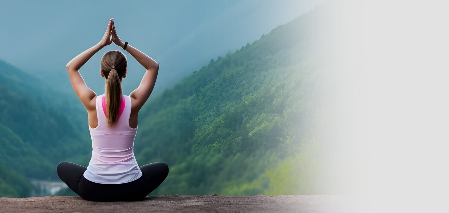 person doing yoga outdoors