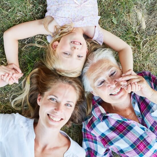 three generations of women