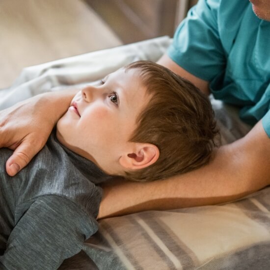 hands around child