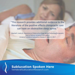 Chiropractic and Sleep Apnea