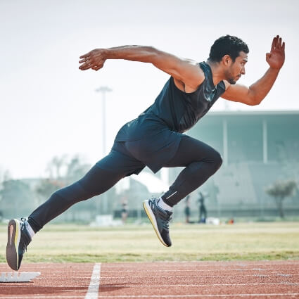 Male athlete running