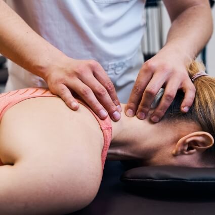 Female patient neck adjustment