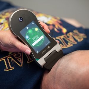 laser therapy on persons neck