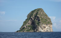 Island rock in the ocean