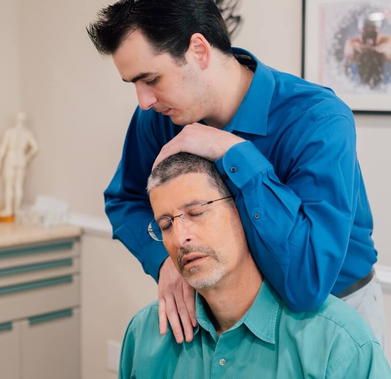 Dr. Shaye greeting a patient