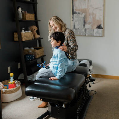 child getting adjustment