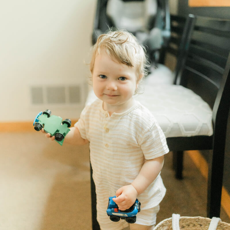baby playing with toys