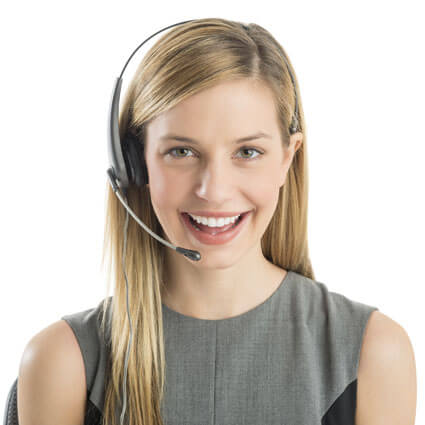 Girl with headset on