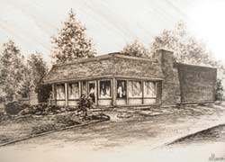 Stylized drawing of the exterior of the practice