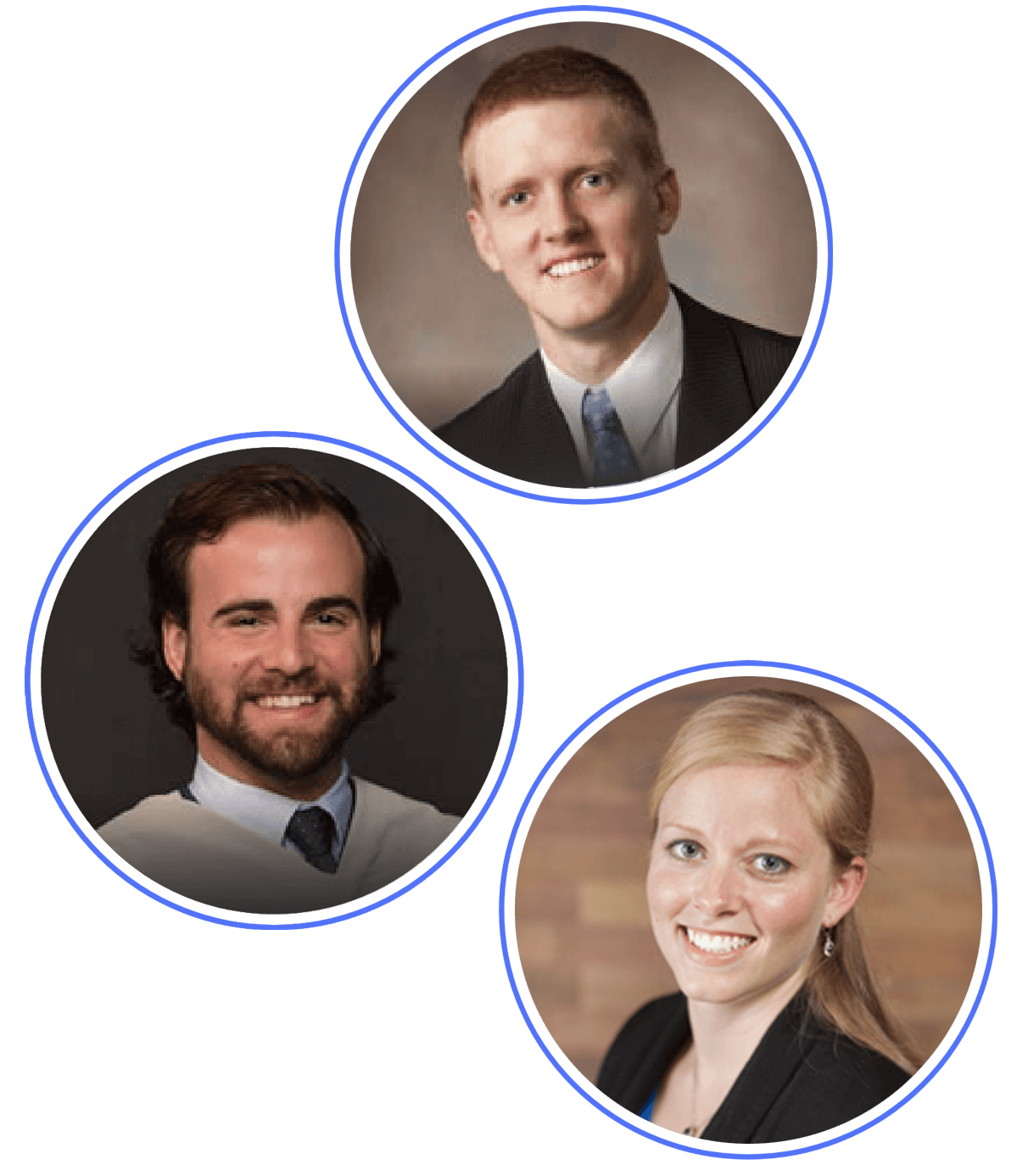 Dr. Buck, Dr. Sasser, and Dr. White profile photos